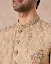 Manyavar Men Walnut Beige Grandeur Sherwani