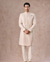 Manyavar Men Classic Cream Velvet Sherwani