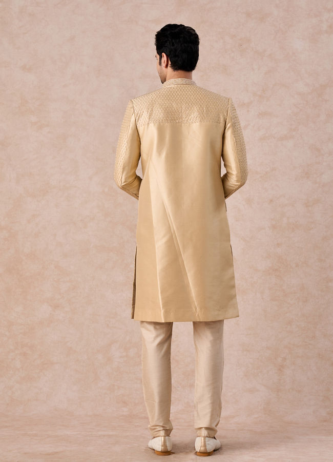 Manyavar Men Fawn Splendor Sherwani