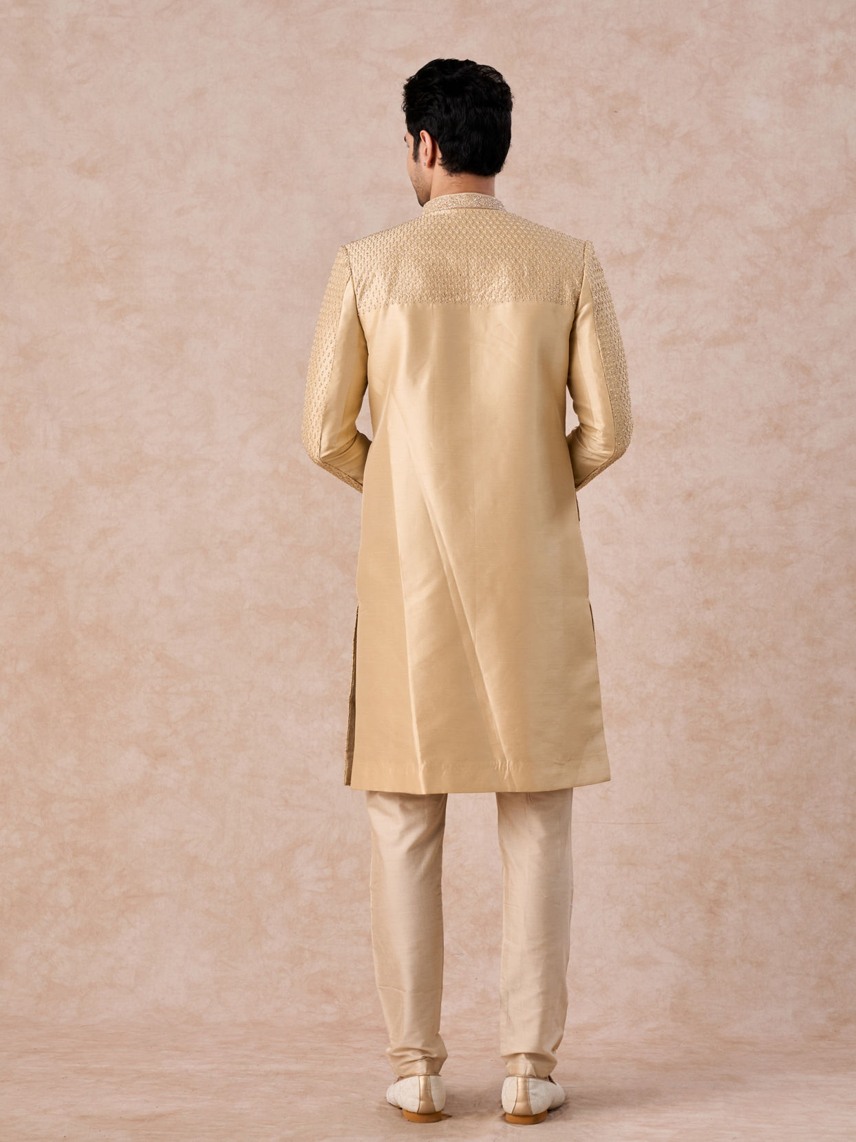 Manyavar Men Fawn Splendor Sherwani