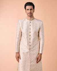 Manyavar Men Cream-coloured Radiant Sherwani