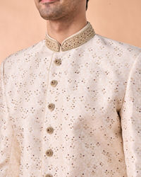 Manyavar Men Cream-coloured Radiant Sherwani