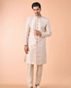 Manyavar Men Cream-coloured Radiant Sherwani