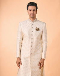 Manyavar Men Exquisite Cream Ensemble Sherwani
