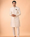 Manyavar Men Exquisite Cream Ensemble Sherwani