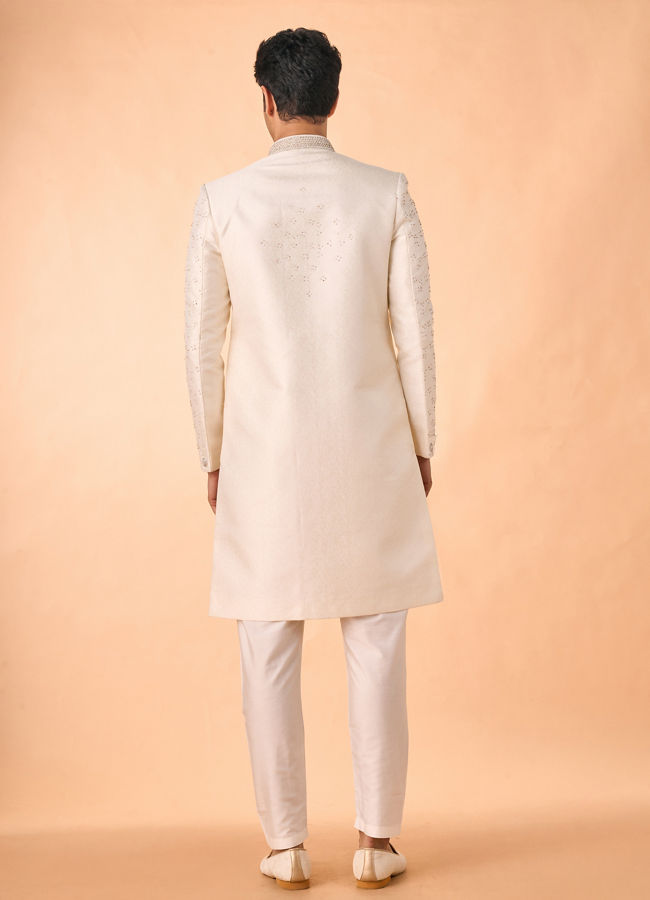 Manyavar Men Exquisite Cream Ensemble Sherwani