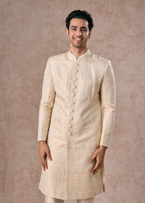 Manyavar Men Exquisite Gold Splendor Sherwani