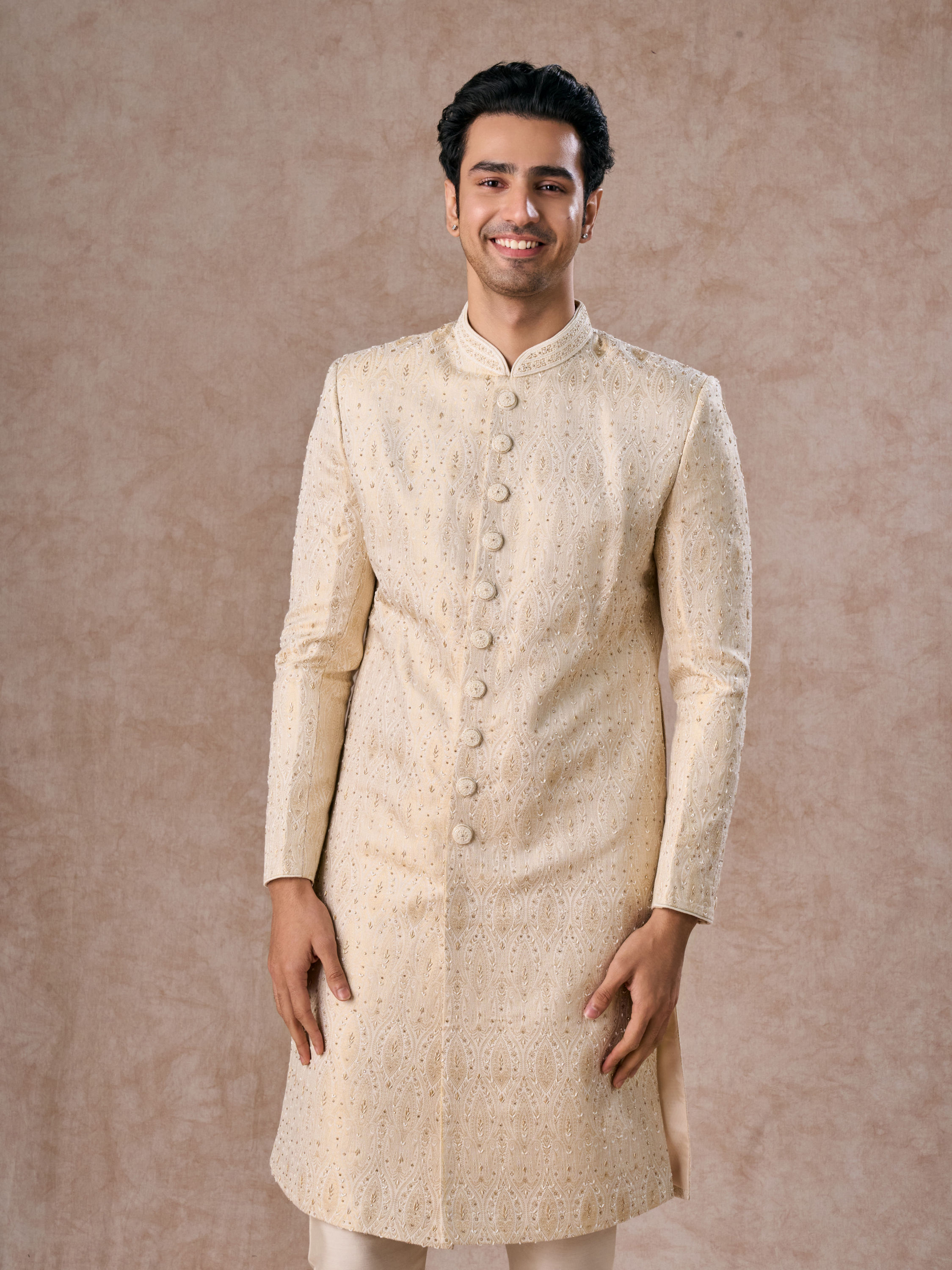 Manyavar Men Exquisite Gold Splendor Sherwani