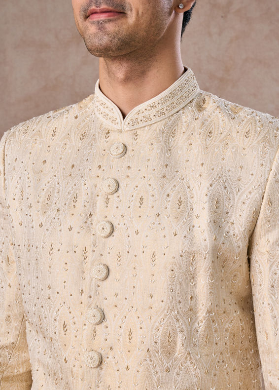 Manyavar Men Exquisite Gold Splendor Sherwani