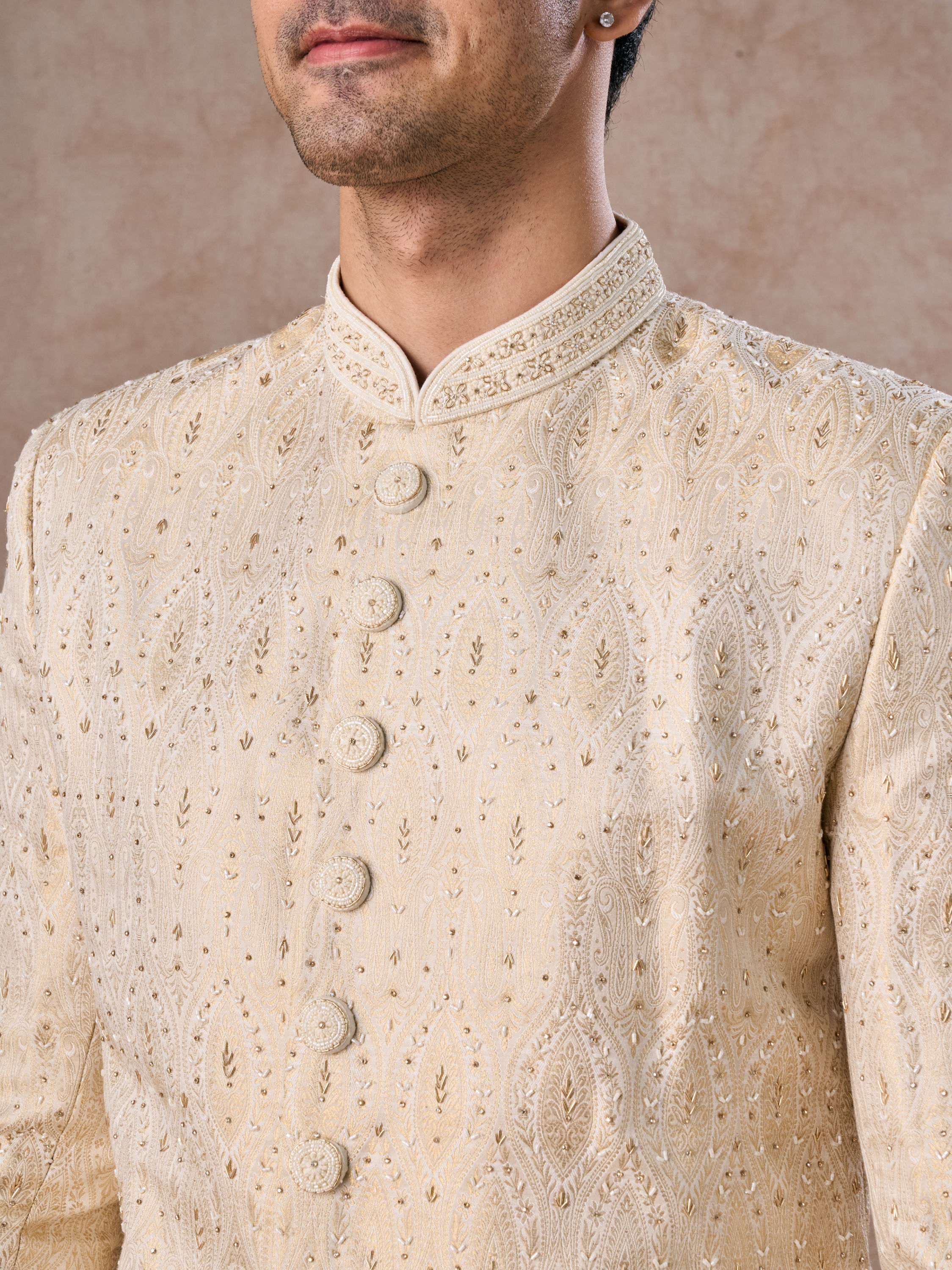 Manyavar Men Exquisite Gold Splendor Sherwani
