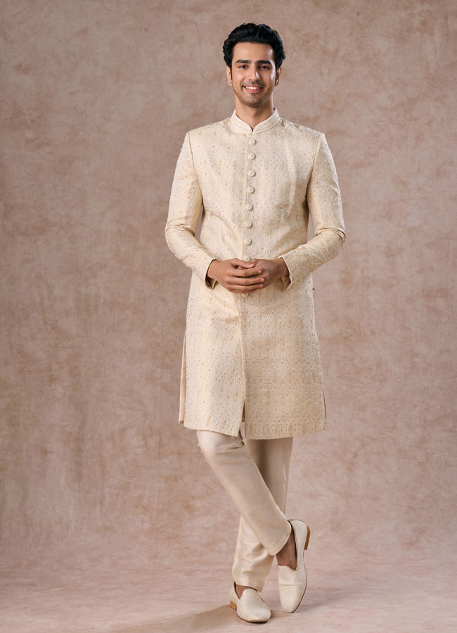 Manyavar Men Exquisite Gold Splendor Sherwani