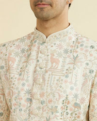 Manyavar Men Regal Cream Sherwani Ensemble