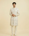 Manyavar Men Regal Cream Sherwani Ensemble