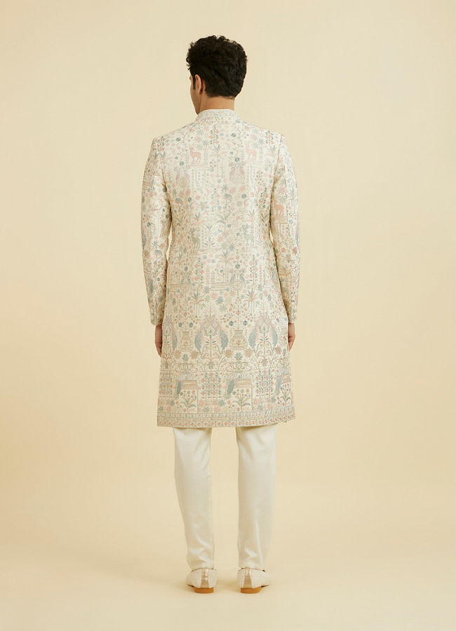 Manyavar Men Regal Cream Sherwani Ensemble