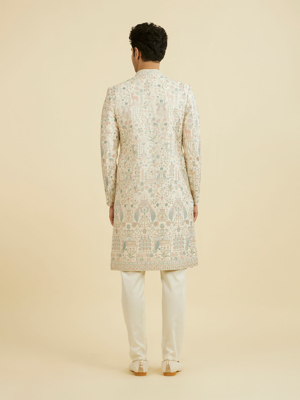 Manyavar Men Regal Cream Sherwani Ensemble