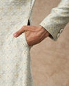 Manyavar Men Pista Green Brocade Sherwani