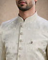 Manyavar Men Cream Brocade Sherwani with Self-Texture