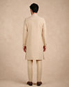 Manyavar Men Beige Blended Viscose Sherwani with Embroidery