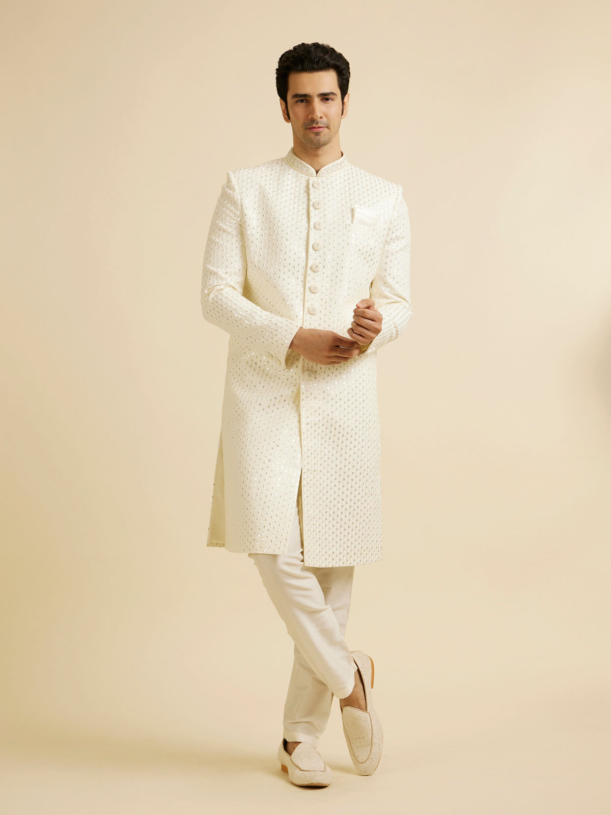 Manyavar Men Royal Cream Sherwani