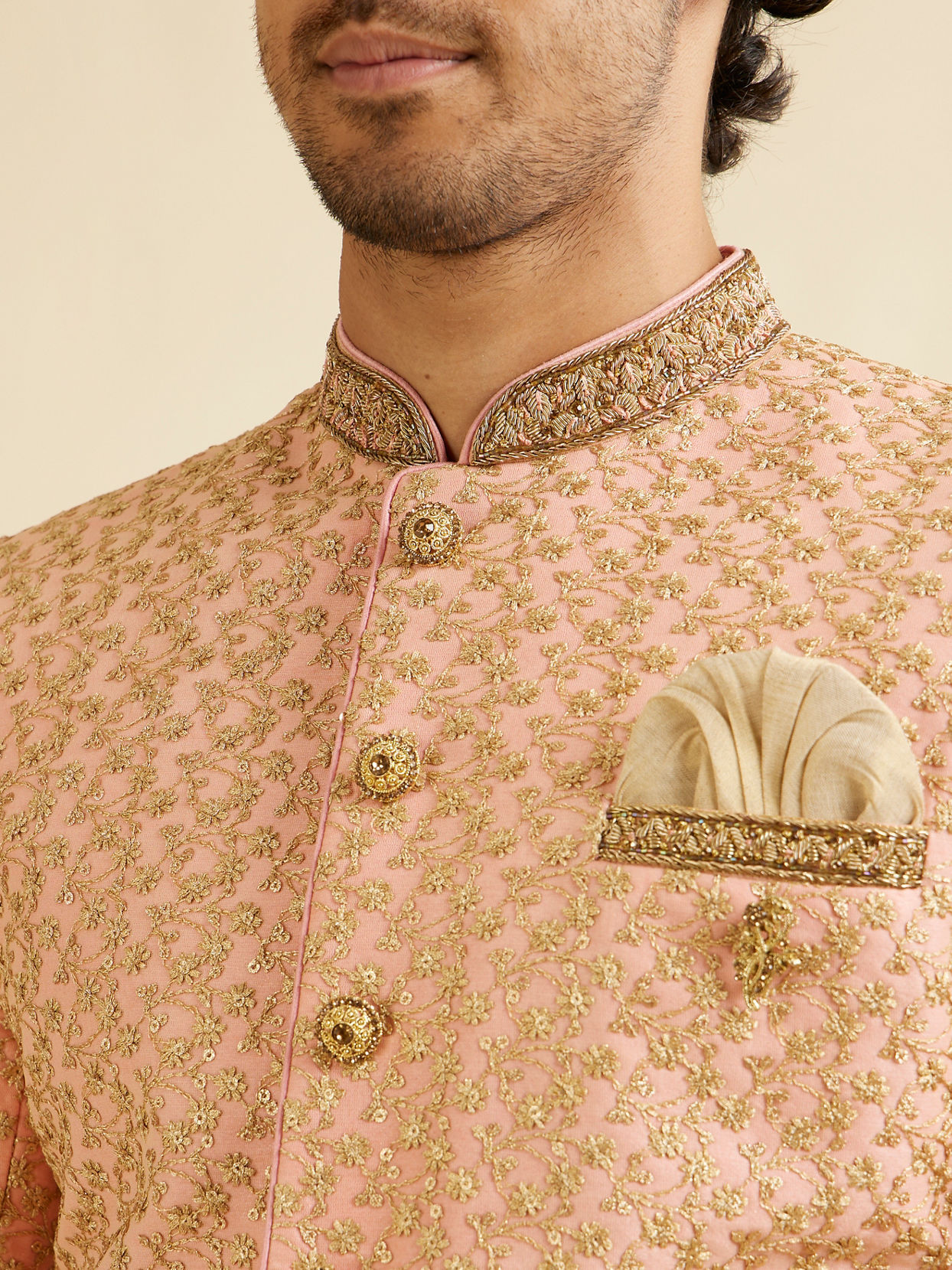 alt message - Manyavar Men Glamorous Gajaree Sherwani image number 1