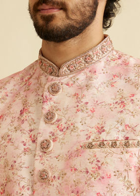 Manyavar Men Exquisite Pastel Pink Sherwani image number 1