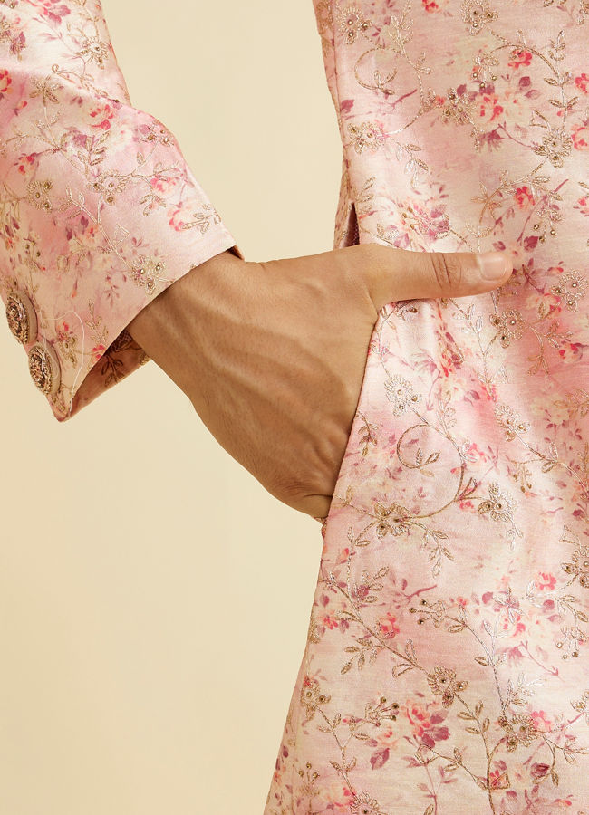 Manyavar Men Exquisite Pastel Pink Sherwani