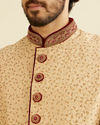 alt message - Manyavar Men Opulent Fawn Sherwani Set image number 1