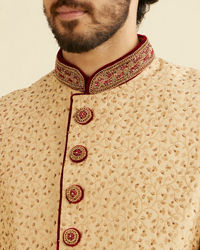 Manyavar Men Opulent Fawn Sherwani Set