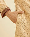 alt message - Manyavar Men Opulent Fawn Sherwani Set image number 3