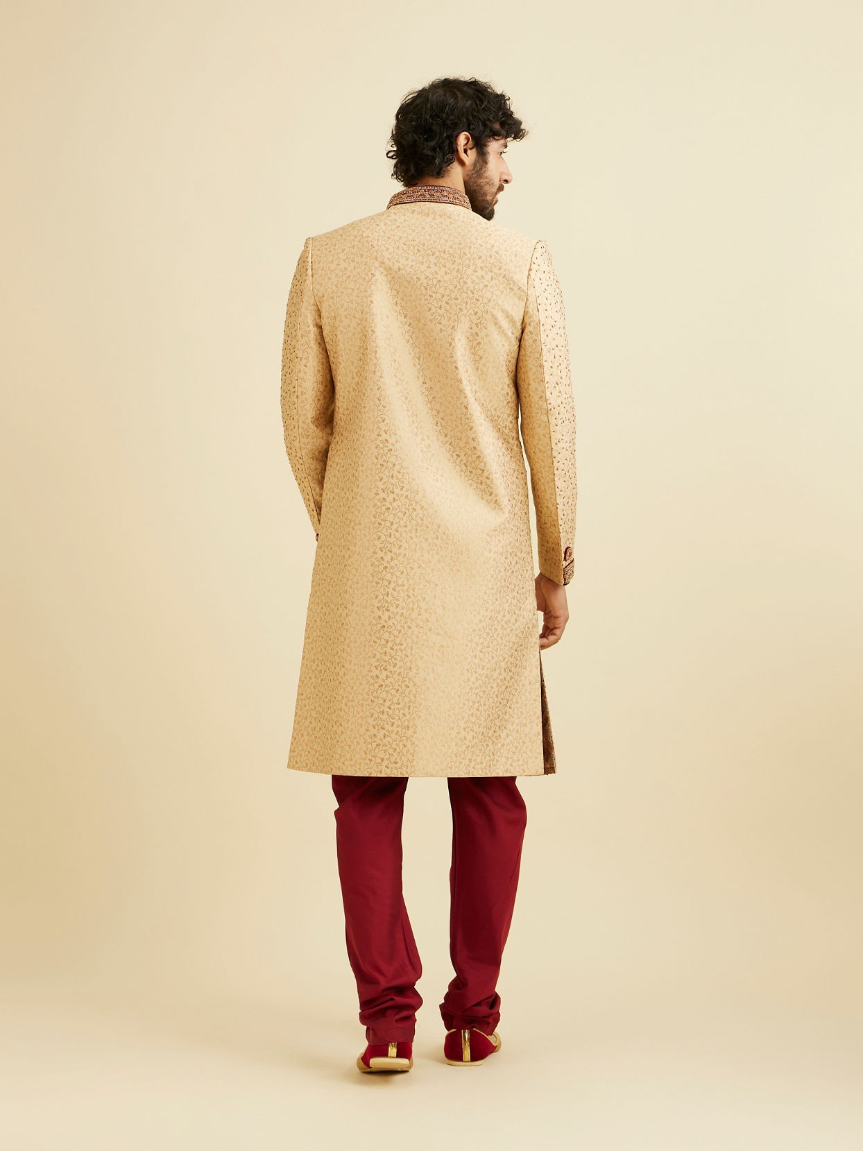Manyavar Men Opulent Fawn Sherwani Set