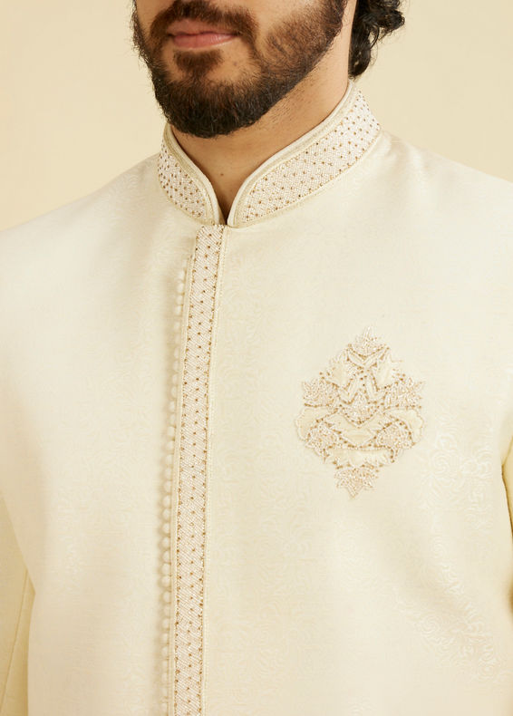 Manyavar Men Opal White Sherwani