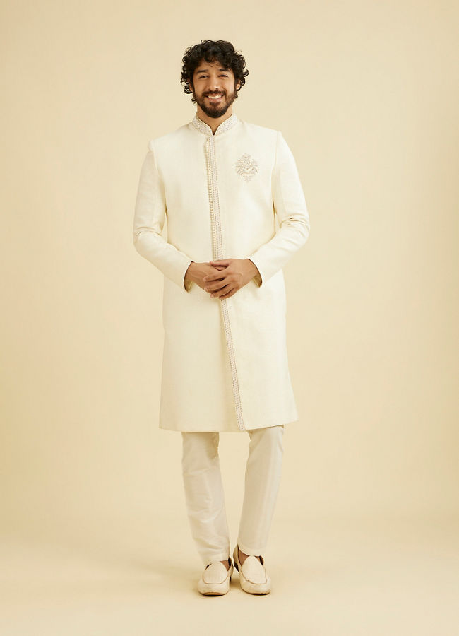 Manyavar Men Opal White Sherwani
