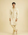 Manyavar Men Plush Biscuit Shade Sherwani