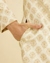 Manyavar Men Plush Biscuit Shade Sherwani