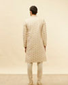 Manyavar Men French Rose Pink Floral Patterned Sherwani Set