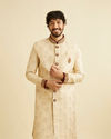 alt message - Manyavar Men Beige Embellished Sherwani image number 0