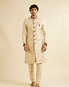 alt message - Manyavar Men Beige Embellished Sherwani image number 2