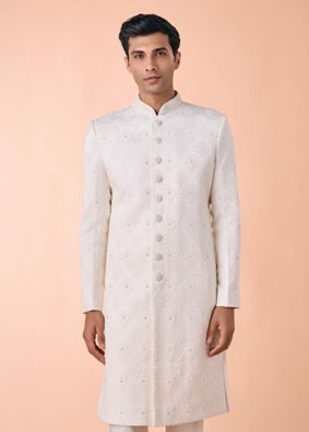Manyavar Men White Royalty Elegance Sherwani