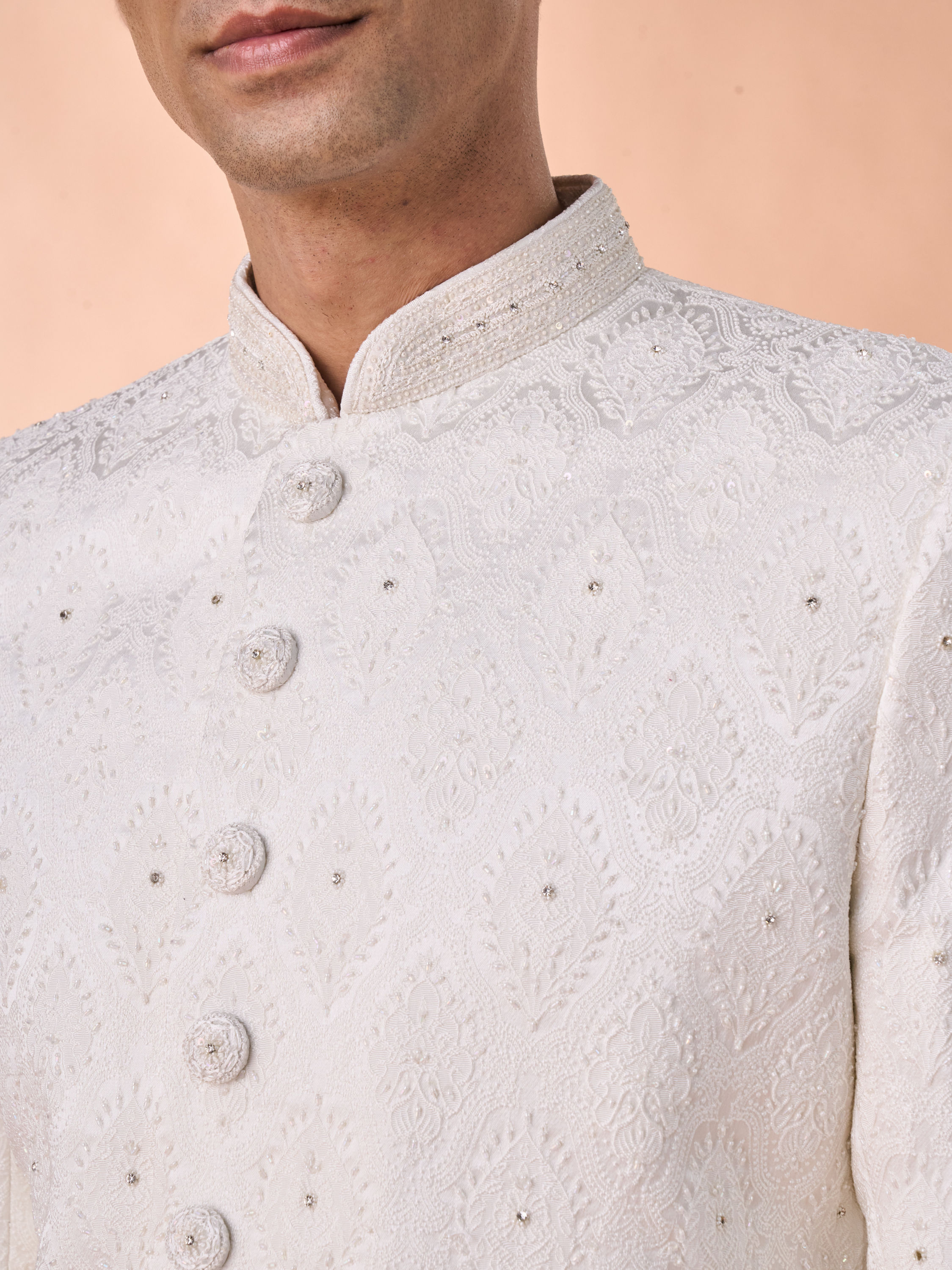 Manyavar Men White Royalty Elegance Sherwani