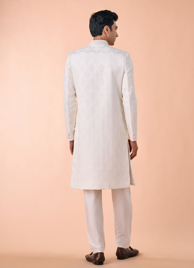 Manyavar Men White Royalty Elegance Sherwani