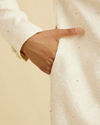 Manyavar Men Warm White Medallion Patterned Sherwani Set