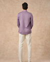 Manyavar Men Purple Cotton Short Kurta