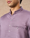 Manyavar Men Purple Cotton Short Kurta