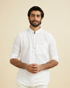 Lustrous White Cotton Short Kurta