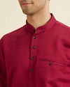 Manyavar Men Maroon Splendour Short Kurta