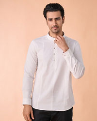 Manyavar Men Elegant White Short Kurta