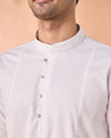 Manyavar Men Elegant White Short Kurta