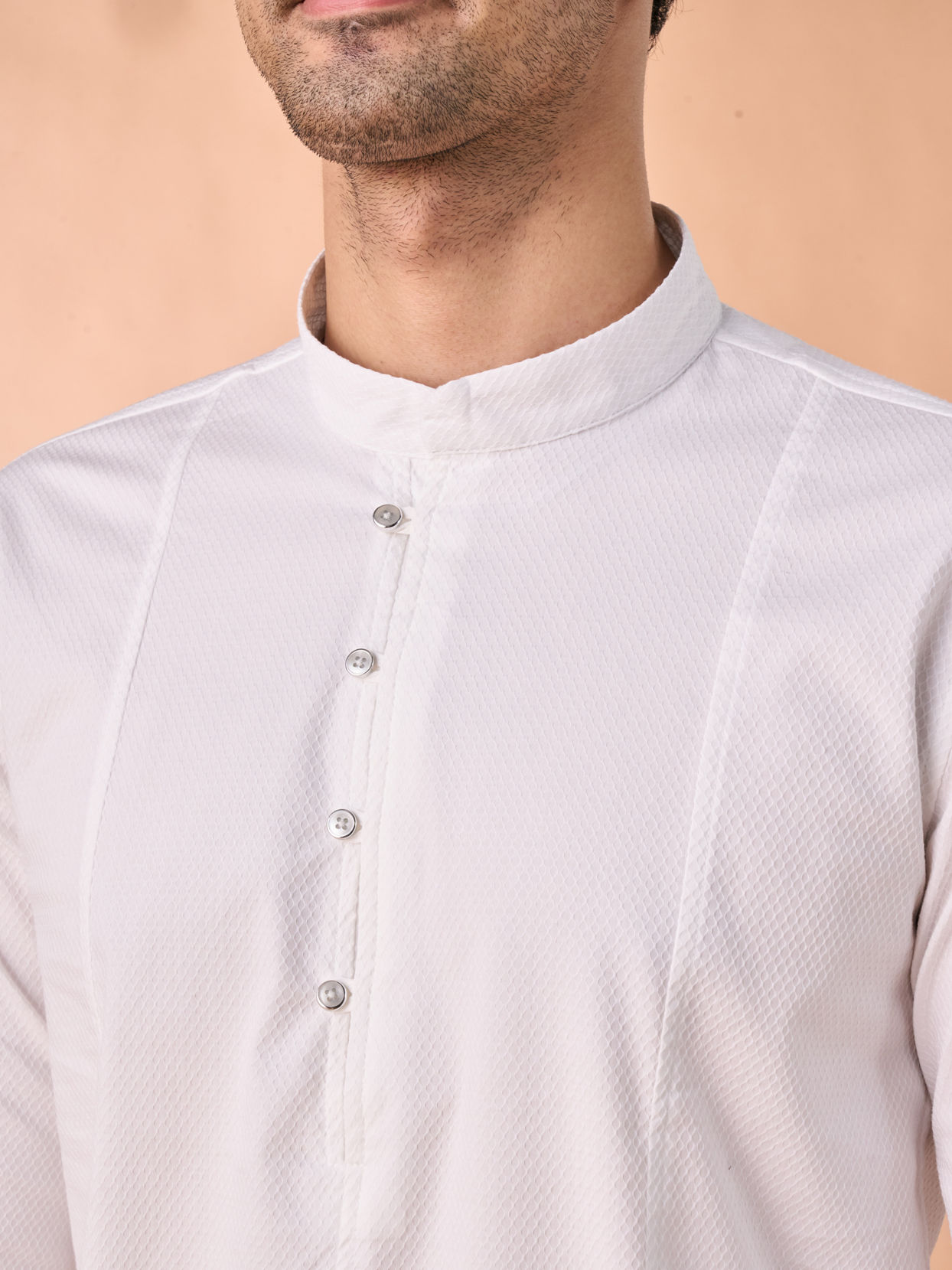 Manyavar Men Elegant White Short Kurta