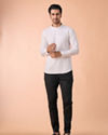 Manyavar Men Elegant White Short Kurta