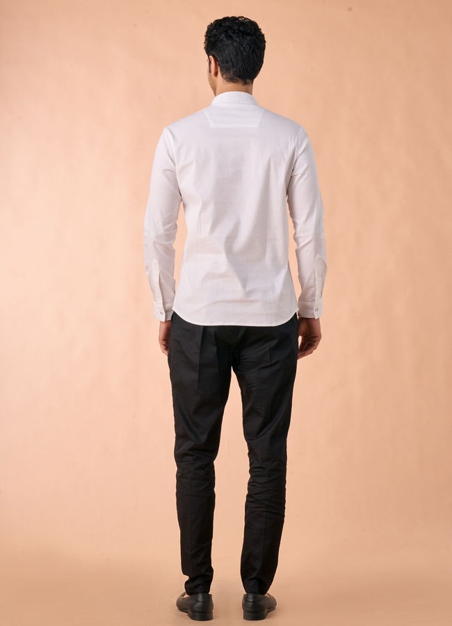 Manyavar Men Elegant White Short Kurta